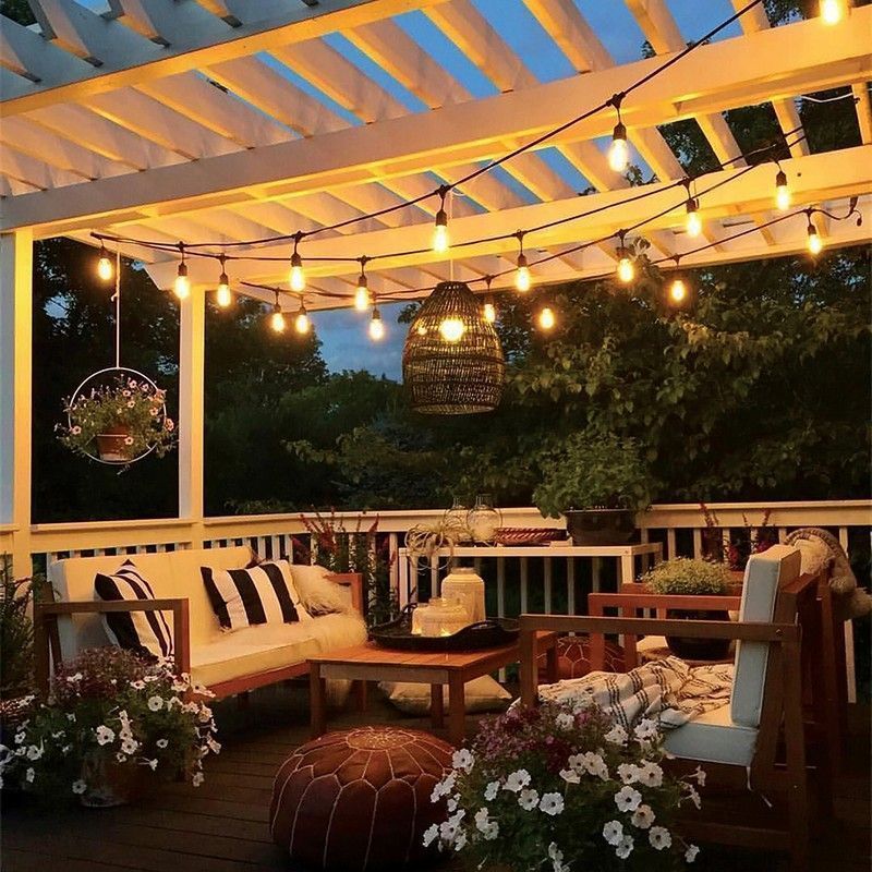 Гирлянда Белт-лайт Feron CL50-25-1 на подвесах 50 шт Е27 шаг 50 см черный 25 м+шнур 1,5 м 230V  IP65  41866