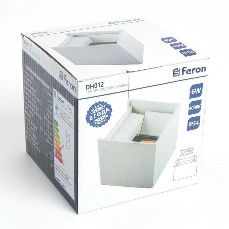 Уличные настенные светильники Светильник уличный светодиодный Feron DH012 2*3W 450Lm 4000K белый 11871 
