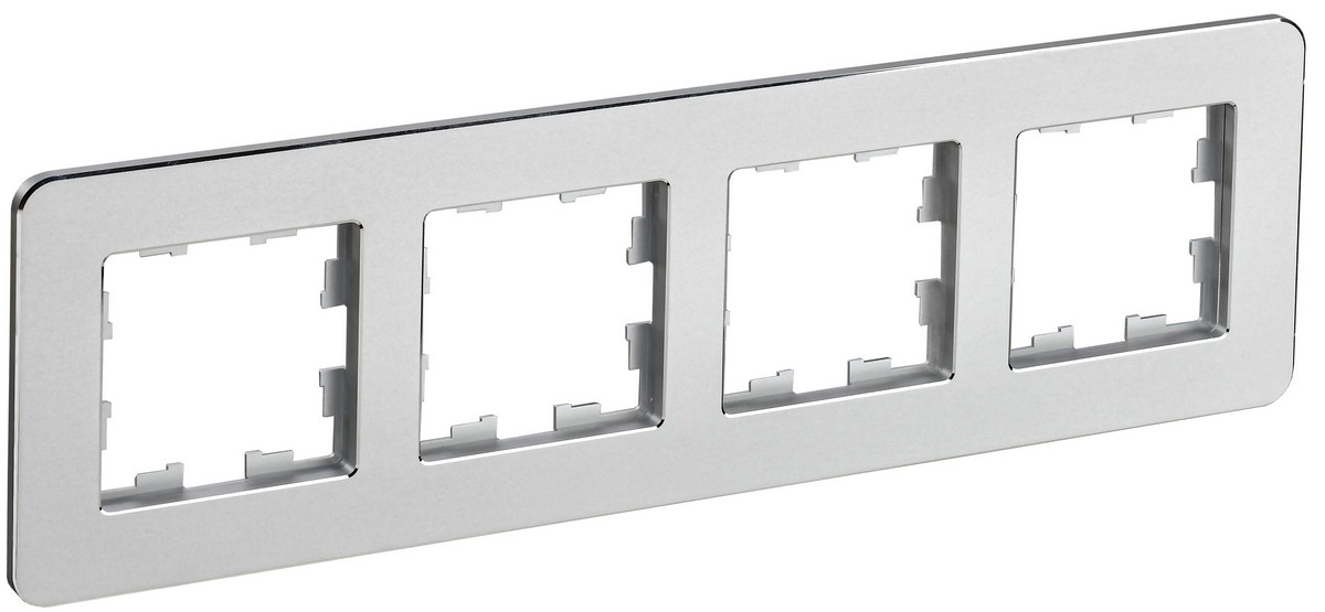 Рамка IEK BRITE DECOR Алюминий металл. скругл.угол 4-м РУ-4-1-Бр RE BR-M42-M-01-K47
