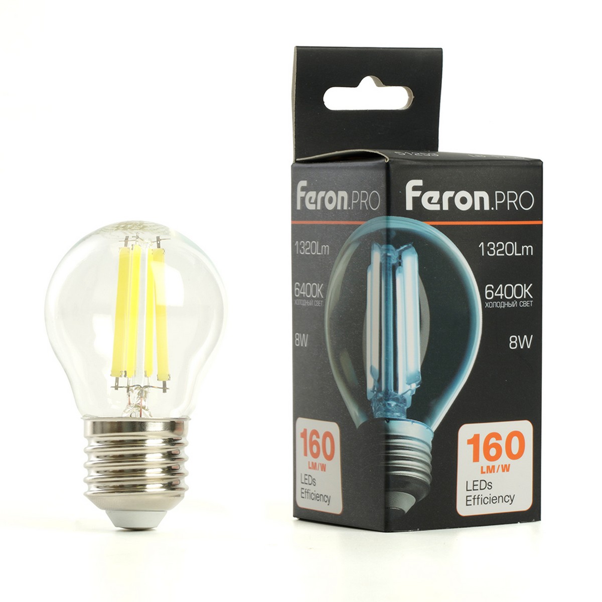 Лампа светодиодная Feron.PRO LB-1708 Шарик E27 8W 175-265V 6400K 51255