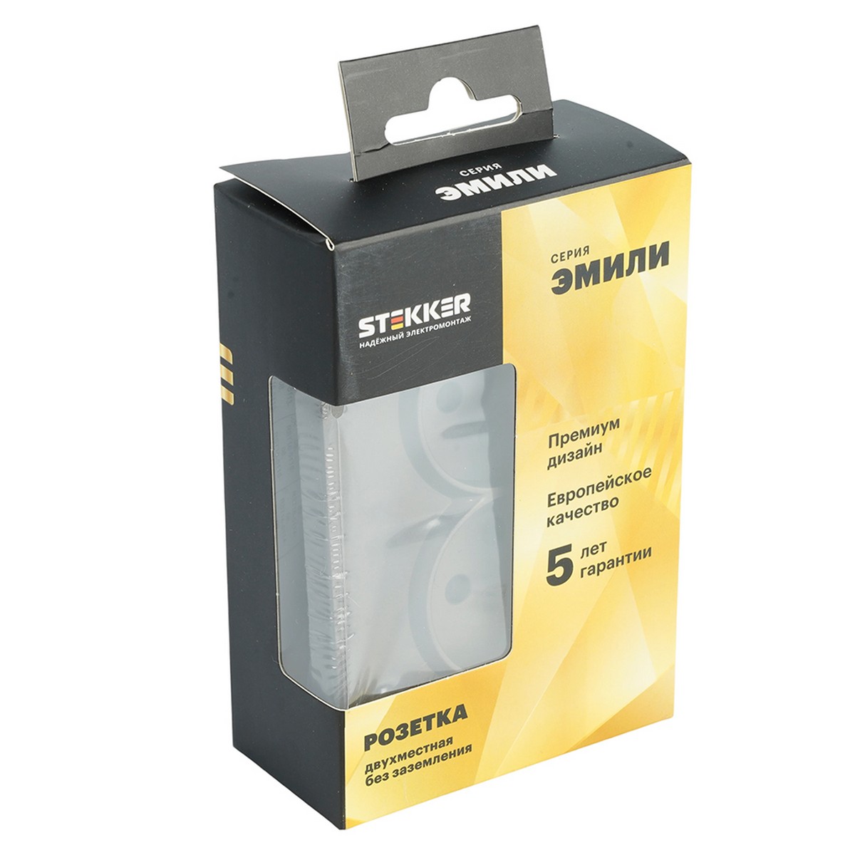 Розетка 2-ая с защитной шторкой б/з 16A STEKKER Эмили RST10-5116-09 антрацит soft touch 49929