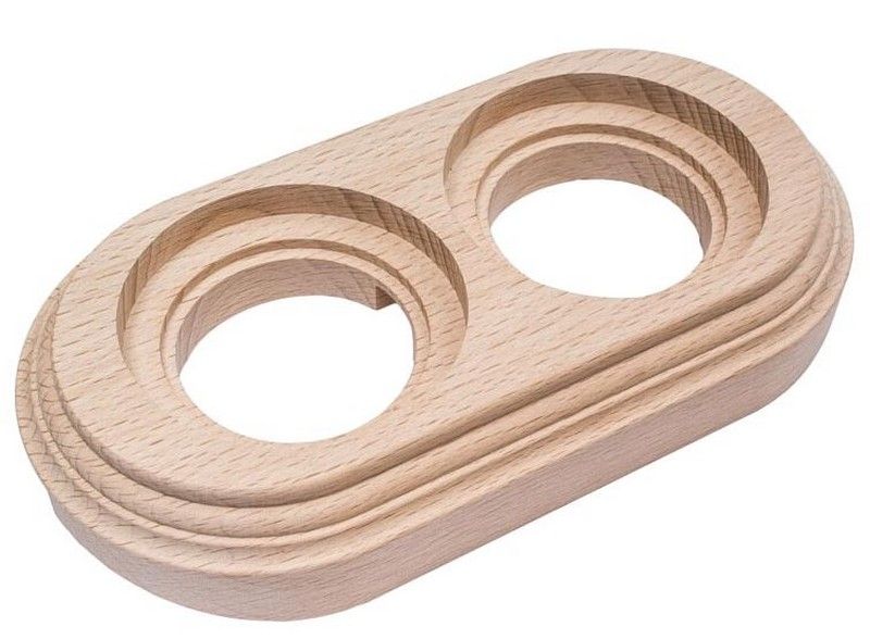 Bironi Лизетта - Ретро розетки и выключатели Рамка 2-ая BIRONI Натурэль на бревно 280мм BFC28-620-10