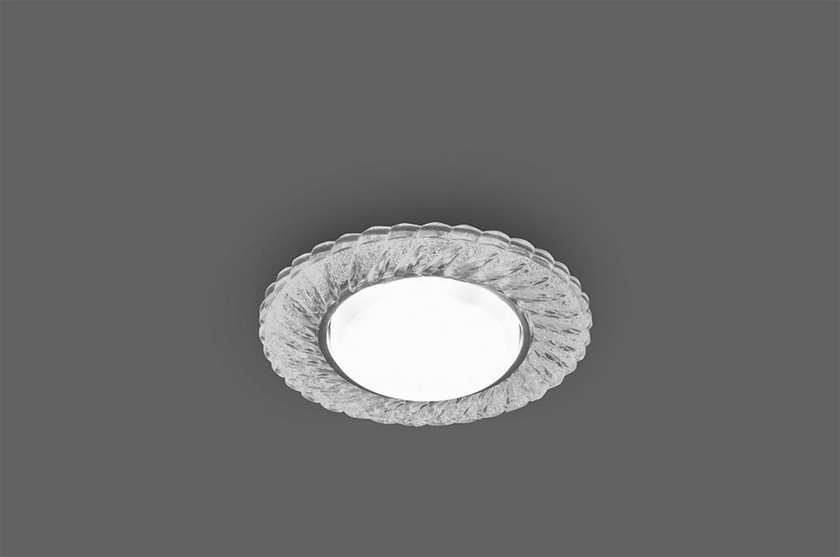 Светильник встраиваемый Feron CD4021 с белой LED подсветкой GX53 прозрачный 29474