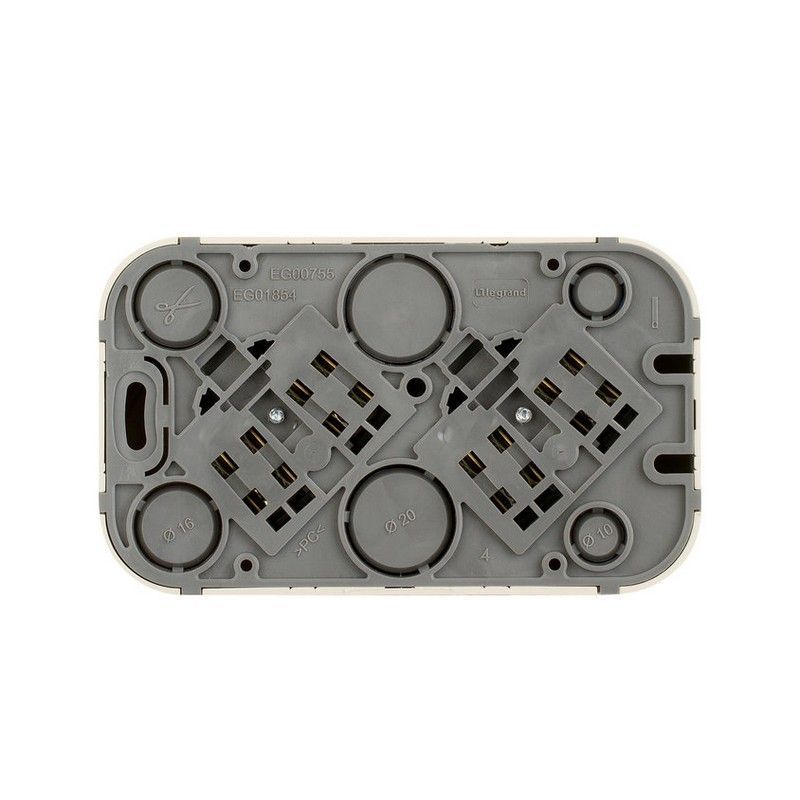 Накладные Розетки и выключатели Legrand Quteo Белый Розетка Legrand Quteo двойная с заземлением без шторок белая 782233 (782213)