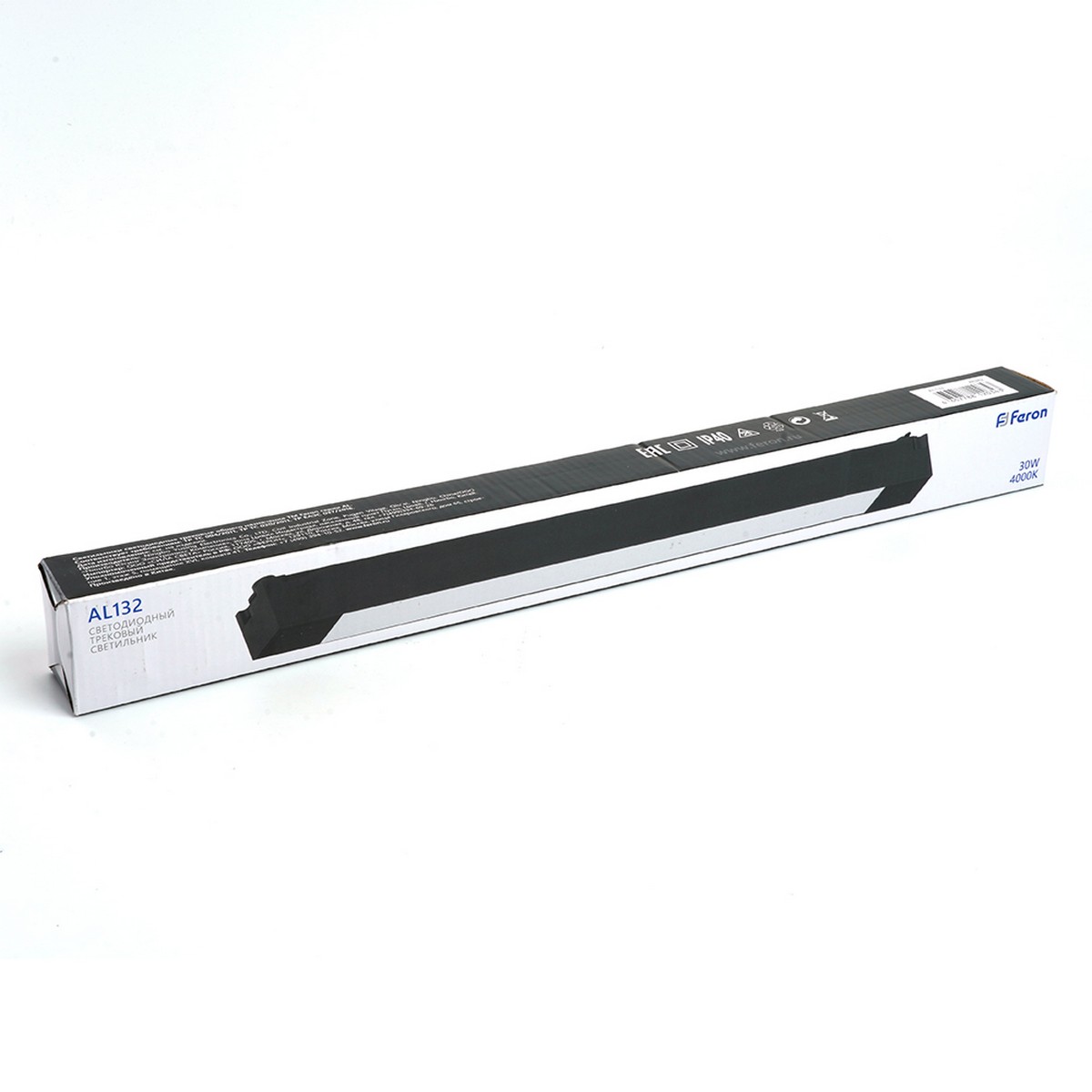 Трековые светодиодные светильники Светодиодный светильник Feron AL132 трековый однофазный 30W 4000K 120 град. черный 48382 