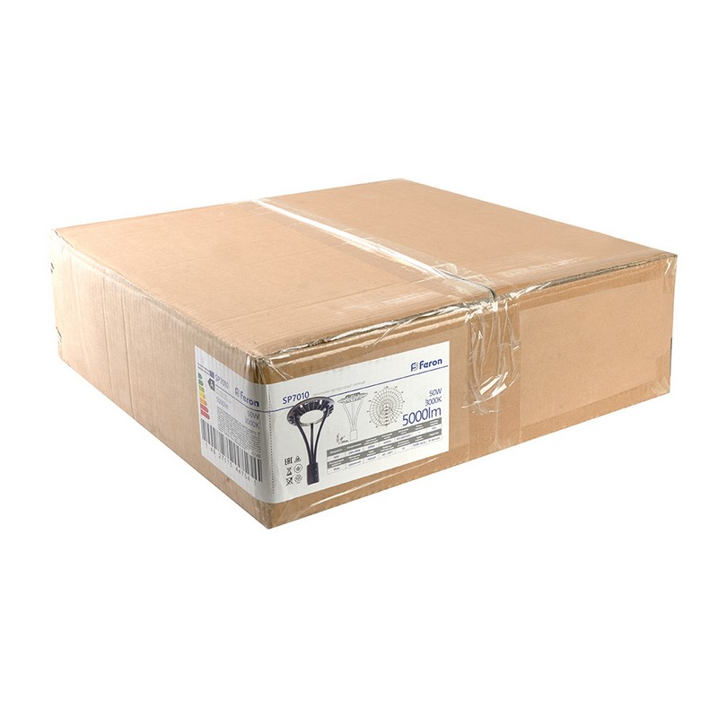 Светильник уличный FERON SP7010 50W 5000lm 3000K черный 48337