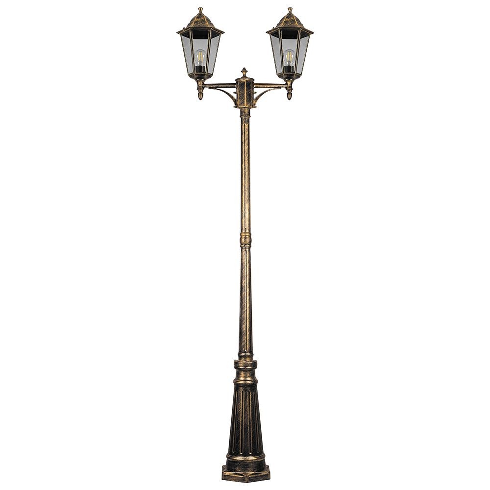 Уличные светильники столб Уличный светильник Feron 6214 столб 2*100W E27 230V, черное золото 11207 