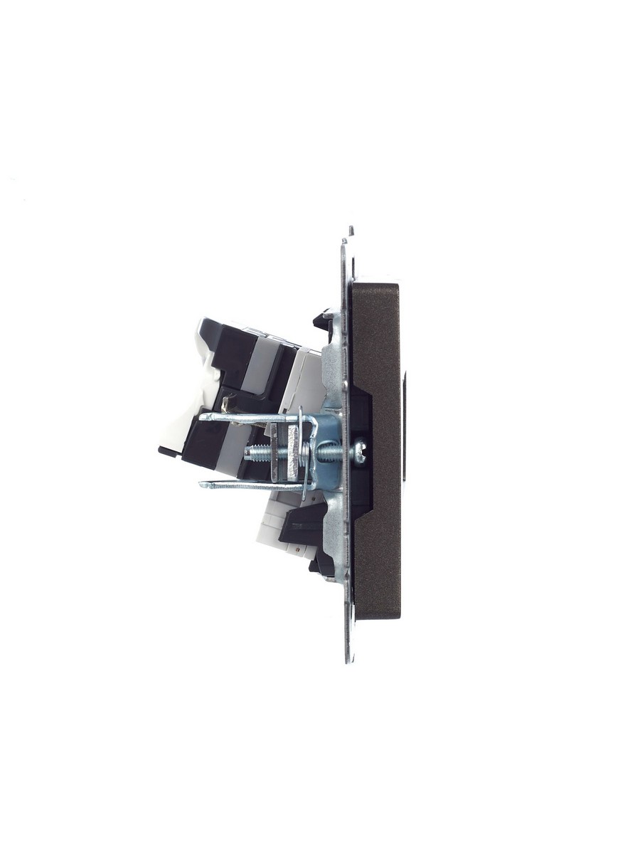 IEK Brite Бронза Розетка IEK BRITE двойная RJ11+RJ45 кат.5E РК/Т12-БрТБ темная бронза BR-KT20-O-1-K45