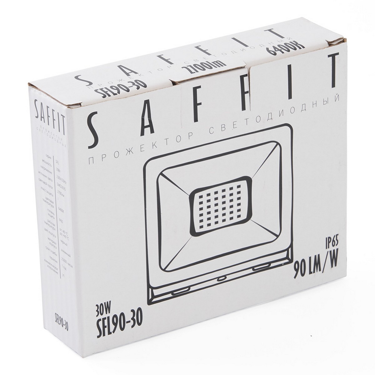 Светодиодный прожектор Saffit SFL90-30 30W Черный 6400K 55065