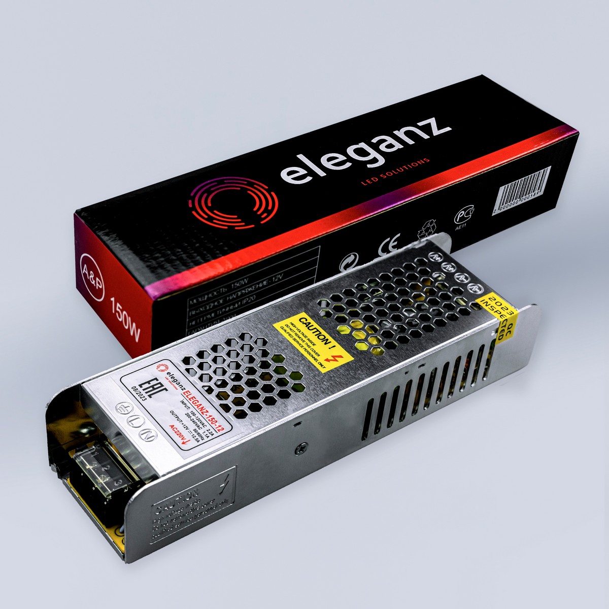Блок питания для светодиодной ленты Eleganz 12V 150W IP20 узкий 1104