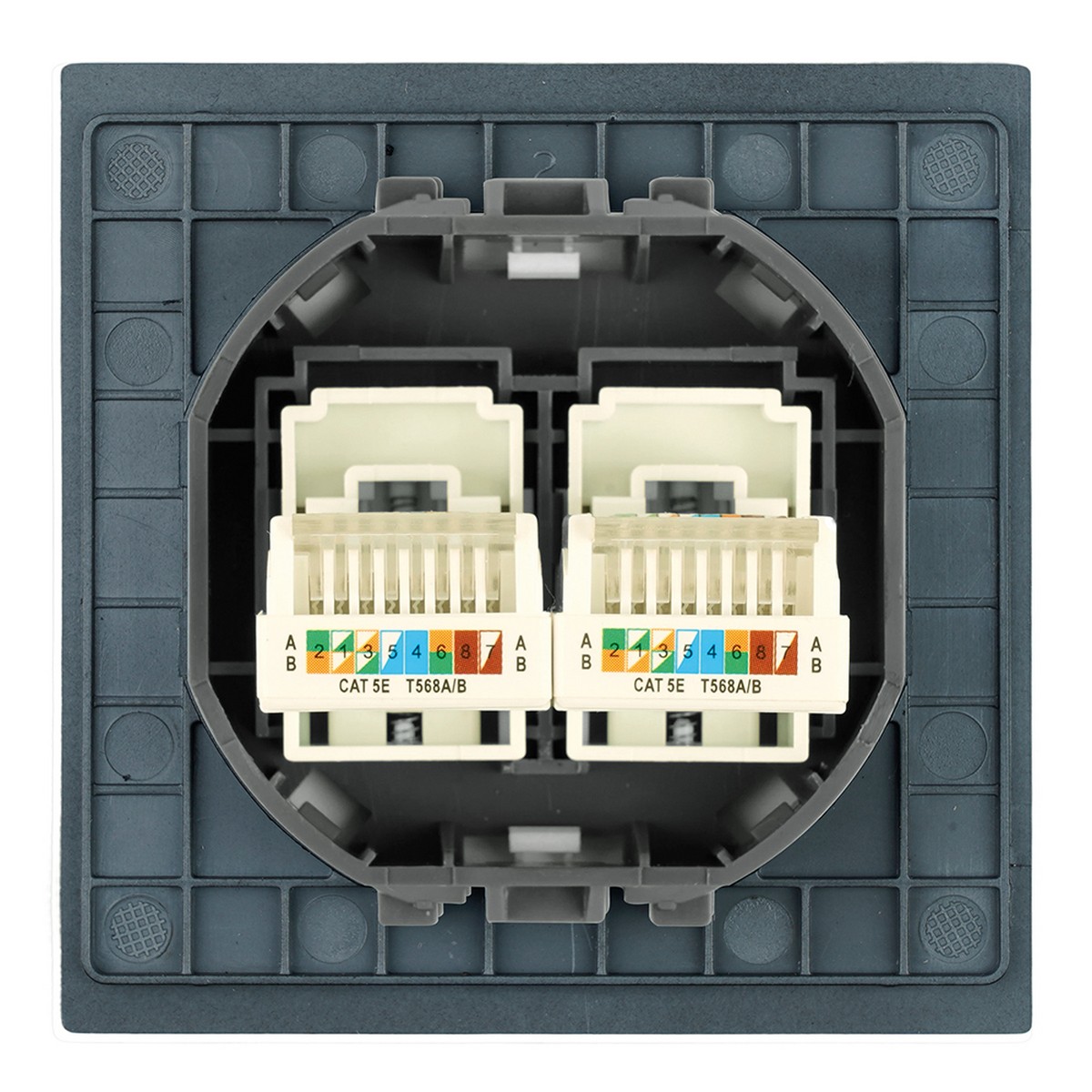Розетка компьютерная 2-местная RJ-45 STEKKER Мия RST00-3111-05 черный бархат 50451