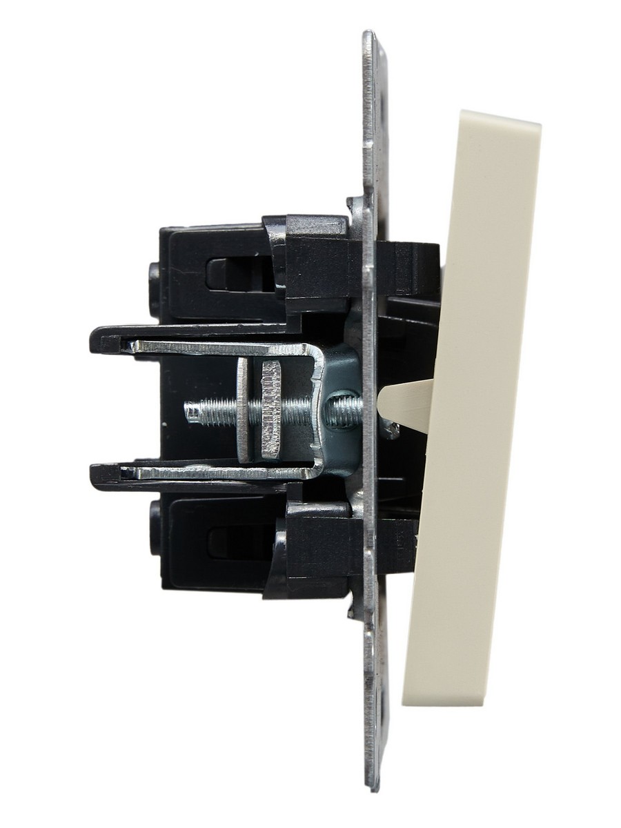 Выключатель IEK BRITE 1-клавишный проходной 10А ВС10-1-6-БрКр бежевый BR-V12-0-10-K10