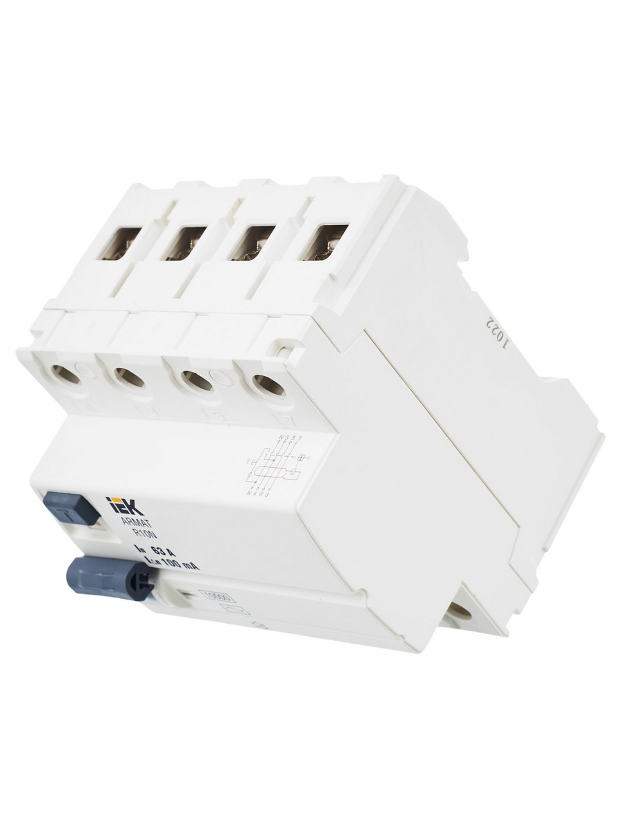 ВДТ УЗО IEK ARMAT R10N 4P 63А 100мА тип AC AR-R10N-4-063C100
