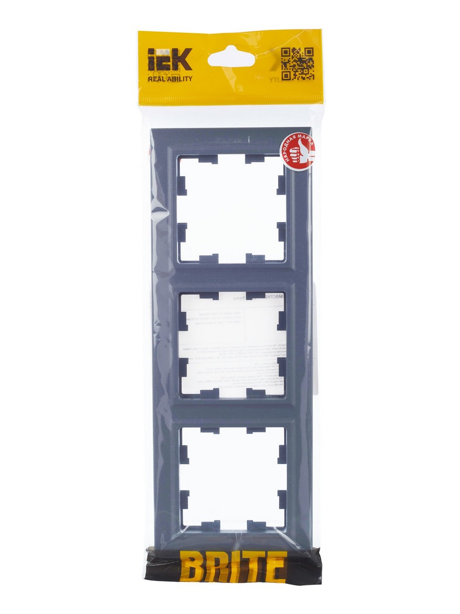 IEK Brite Рамки Рамка IEK BRITE 3-местная РУ-3-БрМ маренго BR-M32-K35