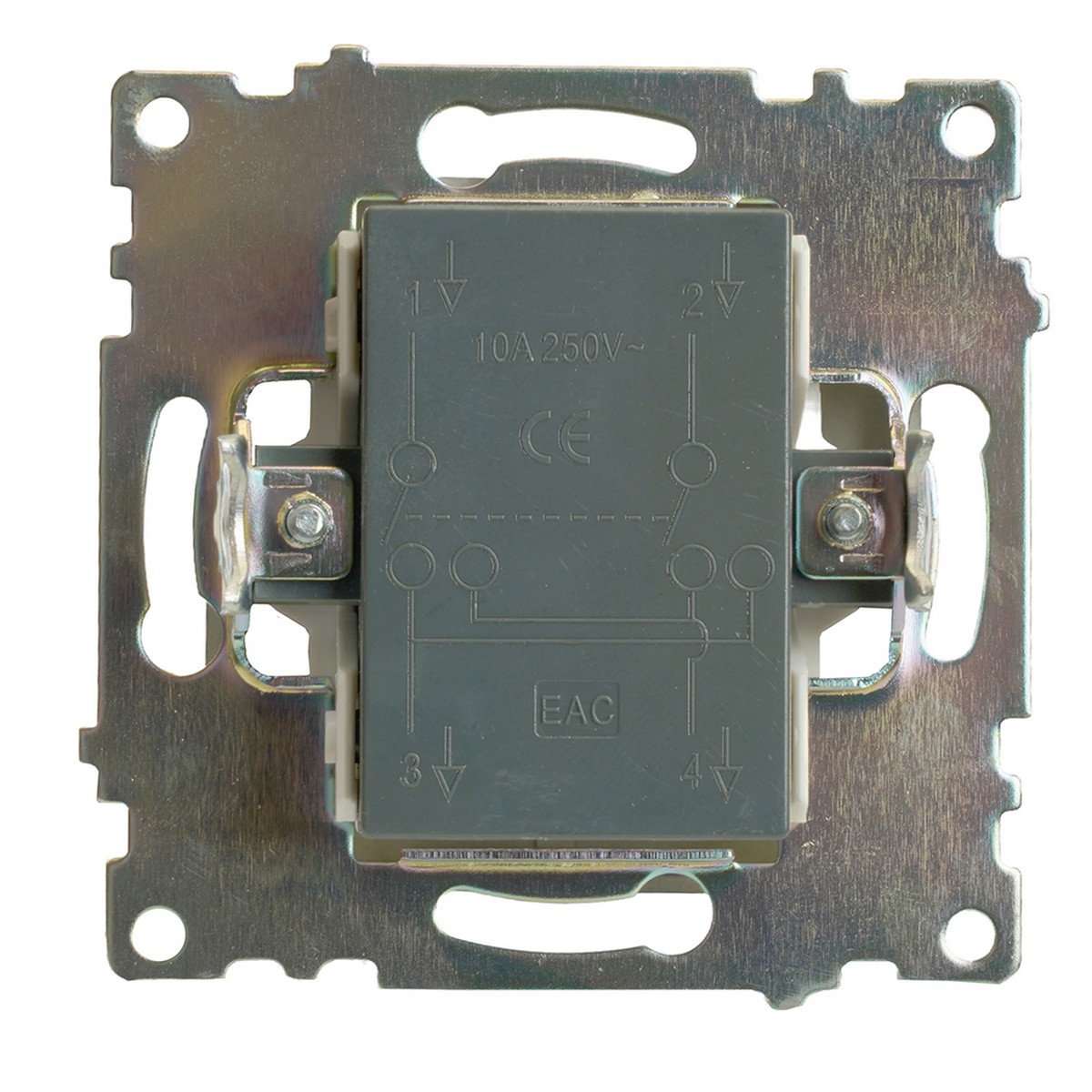 Катрин - Розетки и выключатели Stekker Переключатель STEKKER перекрестный 1-клавишный GLS10-7110-06 Катрин графит  49416