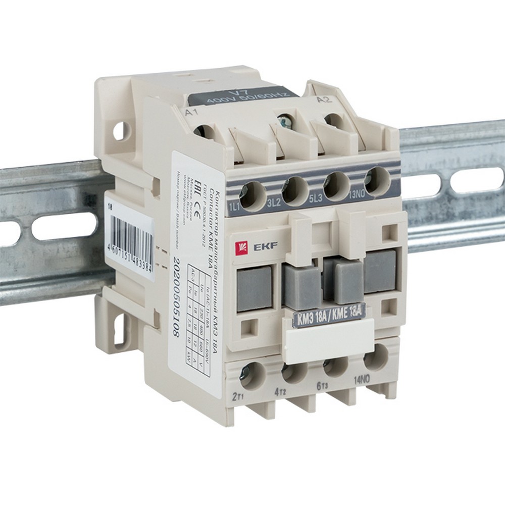 Контактор EKF PROxima КМЭ малогабаритный 18А 220В 1NO ctr-s-18-220