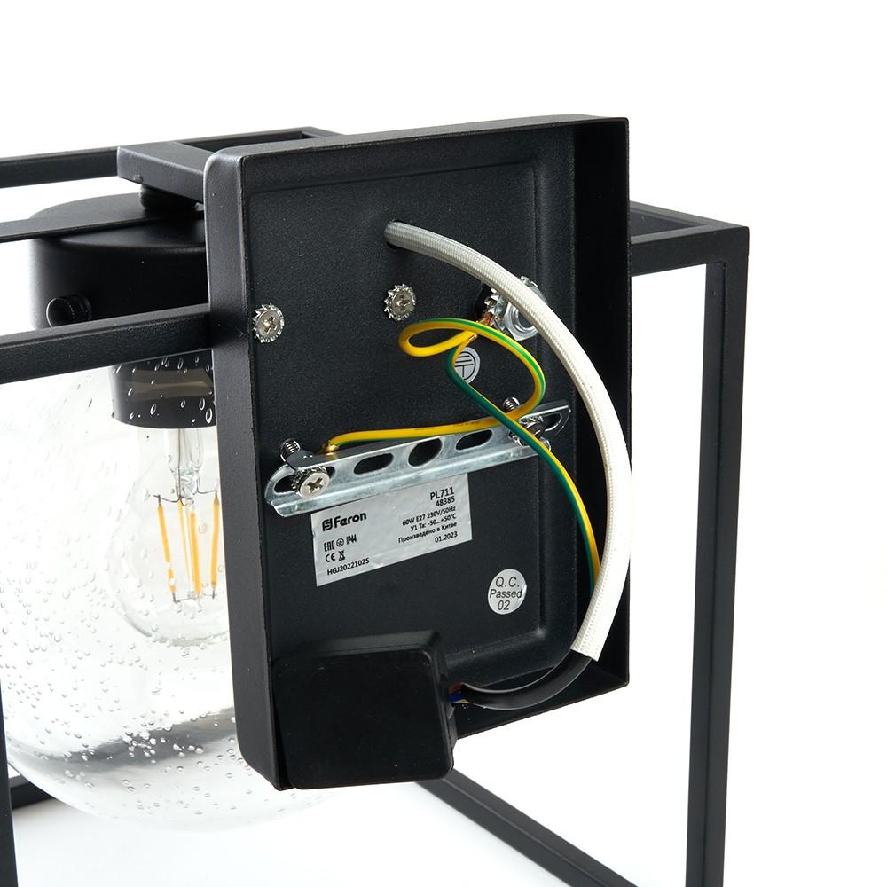 Уличные настенные светильники Светильник садово-парковый Feron PL711 на стену вниз 60W E27 230V черный 48385 