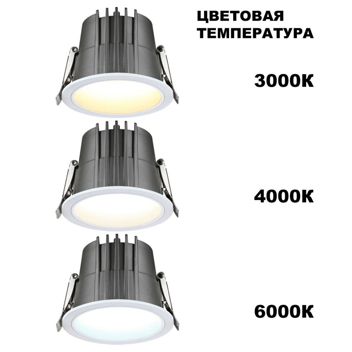 Встраиваемые светодиодные светильники Встраиваемый светодиодный светильник с переключателем цветовой температуры NOVOTECH LANG 359424 