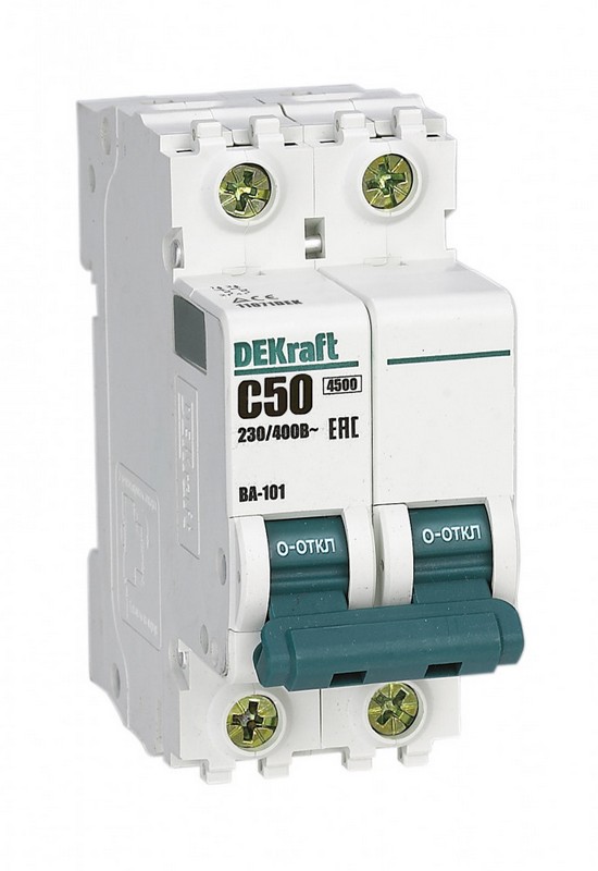 Автоматический выключатель DEKraft 2P 50A C ВА-101 4,5kA 11071DEK