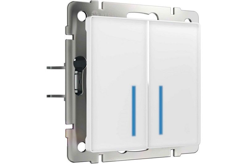 Werkel Белый механизмы Сенсорный Выключатель Werkel двухклавишный с подсветкой (белый) W4520001