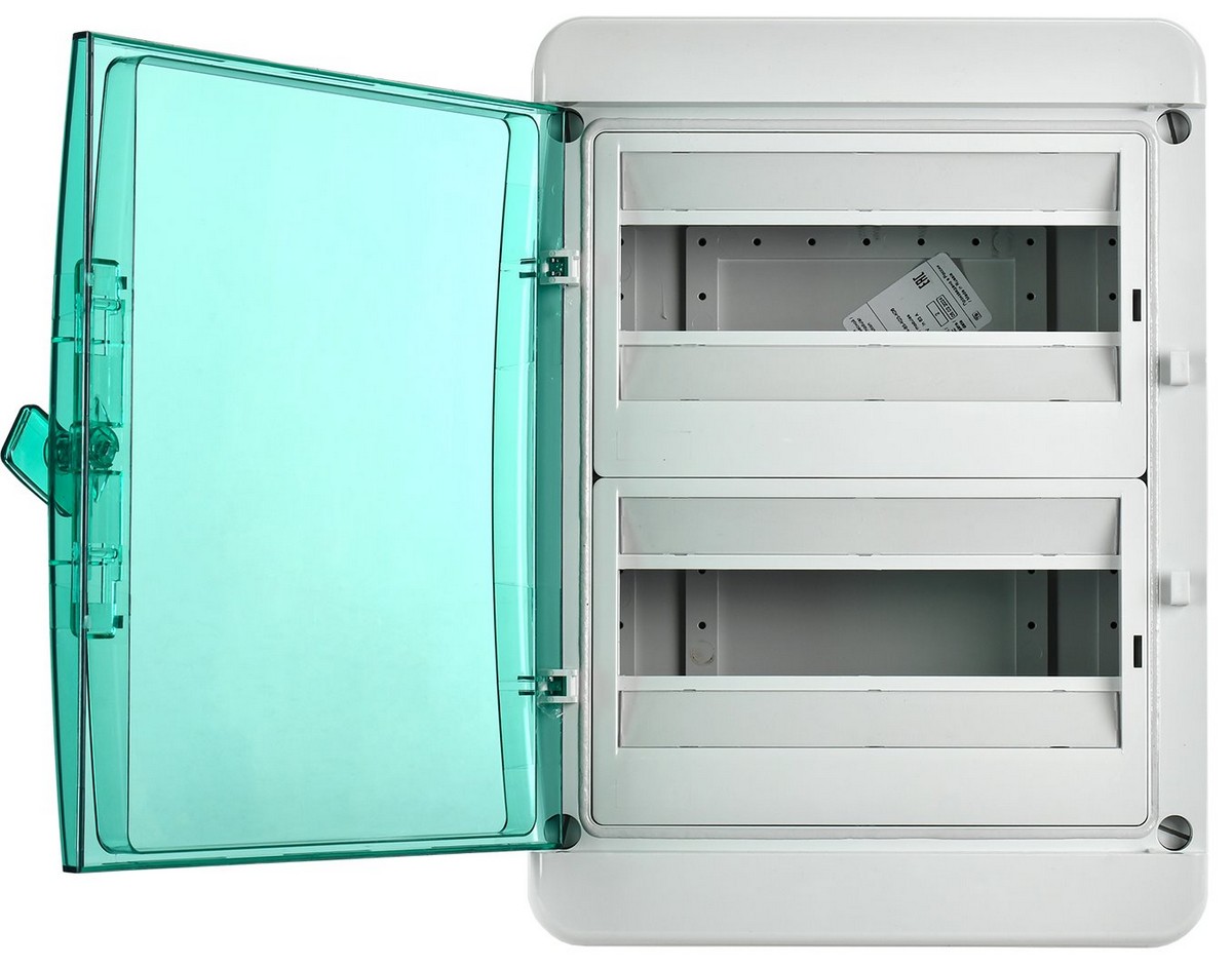 Пластиковые боксы и щиты IEK Корпус пластиковый IEK TEKFOR КМПн-24 IP65 зелен. прозр. дверь TF5-KP72-N-24-65-K03-K06