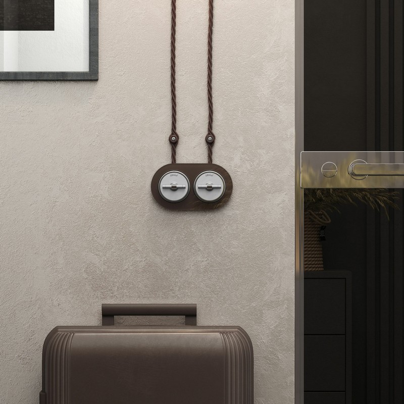 Werkel Ретро Выключатель Werkel на 4 положения двухклавишный (белый матовый/хром) W5822050