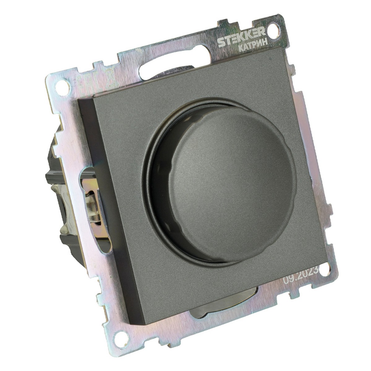 Выключатель диммирующий TRIAC STEKKER GLS10-7106-06 250V 500W Катрин графит  49413