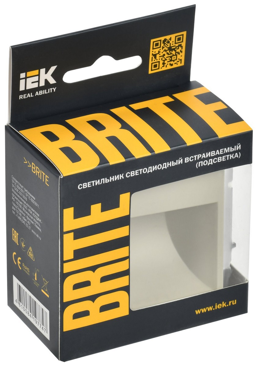 Подсветка IEK BRITE LED встраиваемая ПЛ20-БрКр бежевый BR-FL20-K10