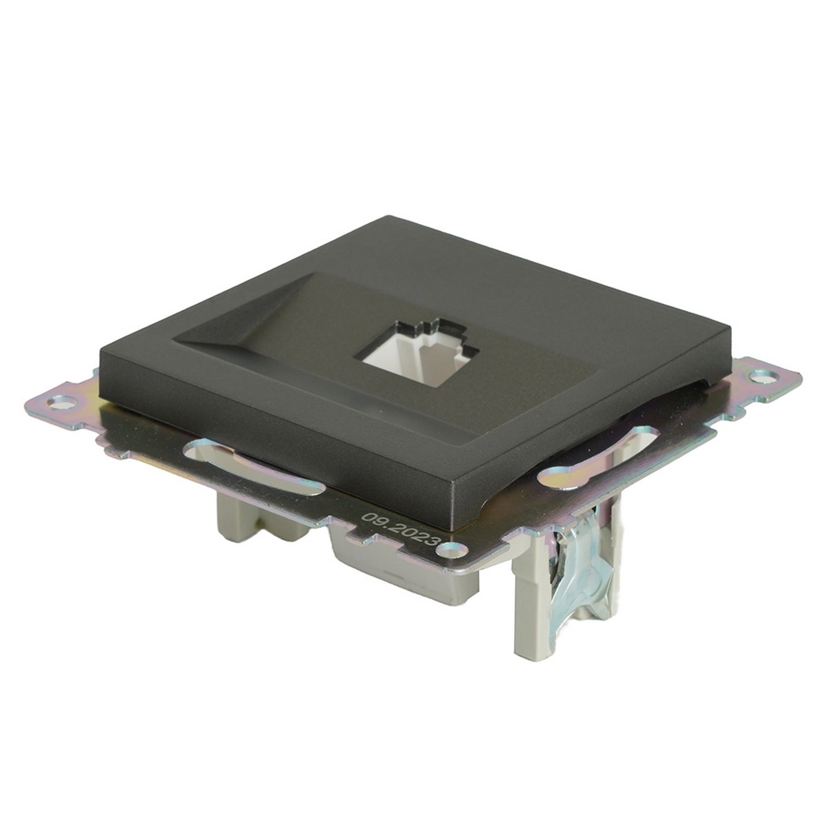Розетка компьютерная 1-местная RJ-45 STEKKER GLS00-7107-06 Катрин графит 49418