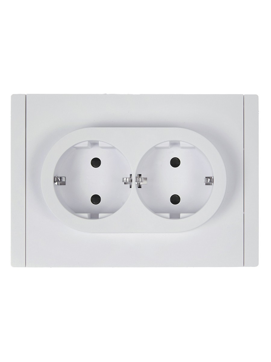 IEK FORTE&PIANO Белый Розетка IEK FORTE&PIANO Белый 2-я с/з со шт безвинтовое крепление 16А FP223