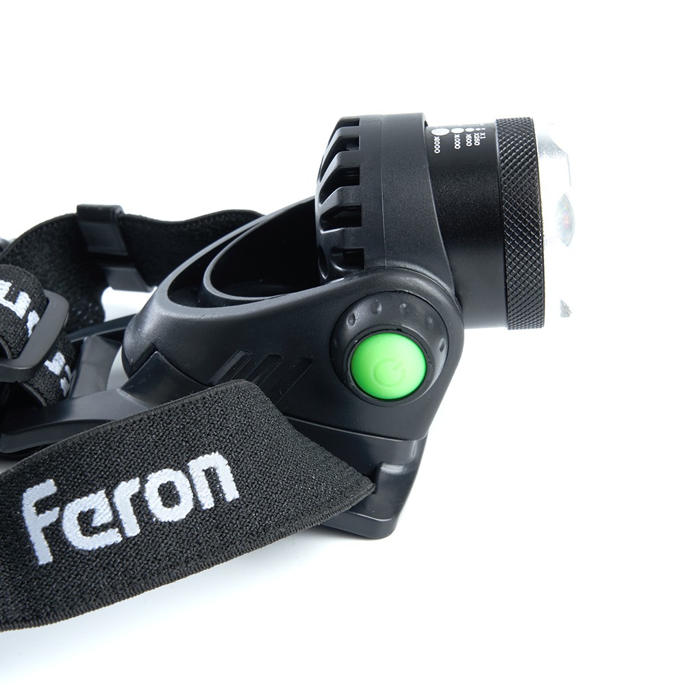 Фонарь налобный FERON TH2305 ZOOM c аккумулятором 5W 2*18650 IP44 пластик/алюминий 41709