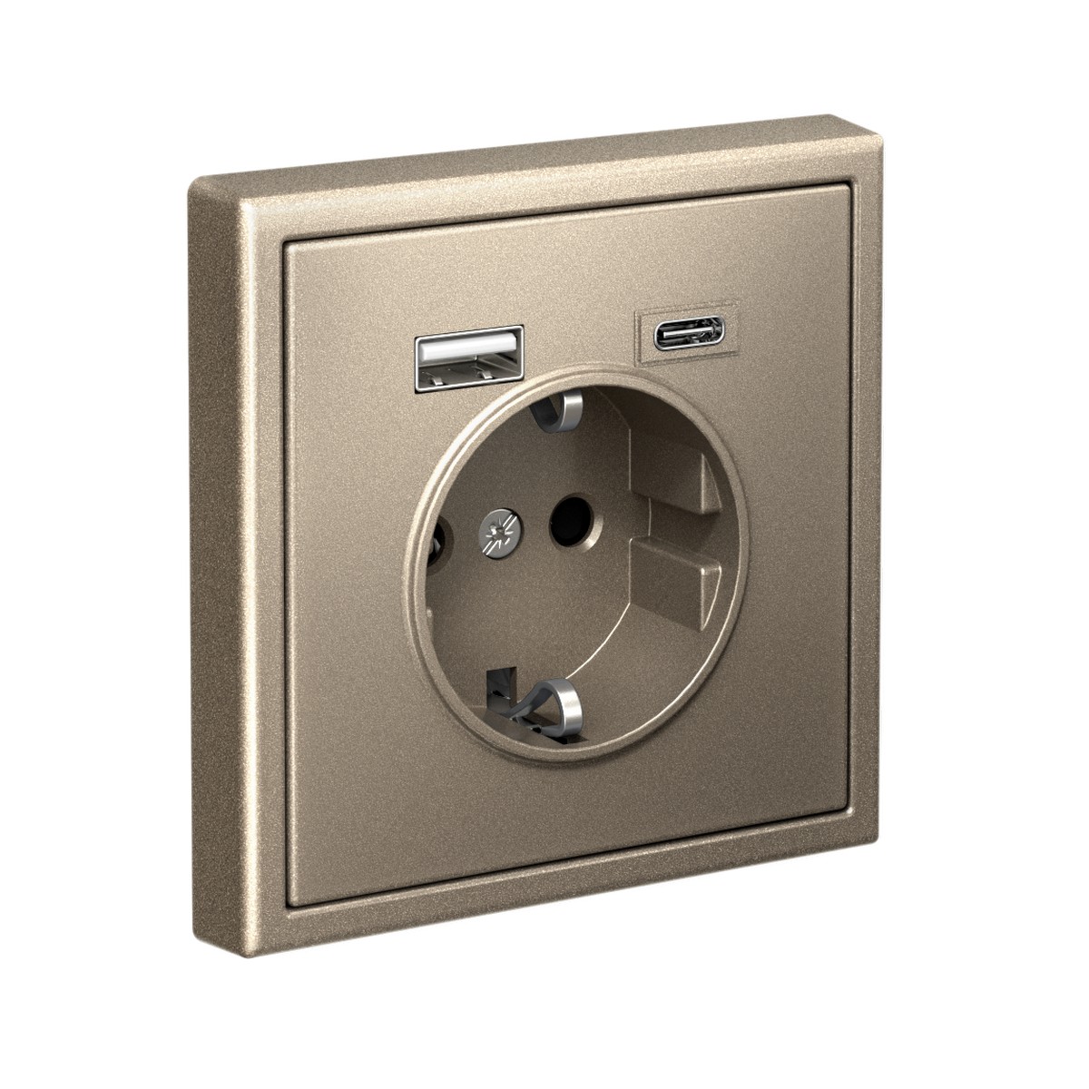 Розетка Systeme Electric ArtGallery Шампань 16А с 2 USB A+C 5В4А/30А 5В/15А GAL000532