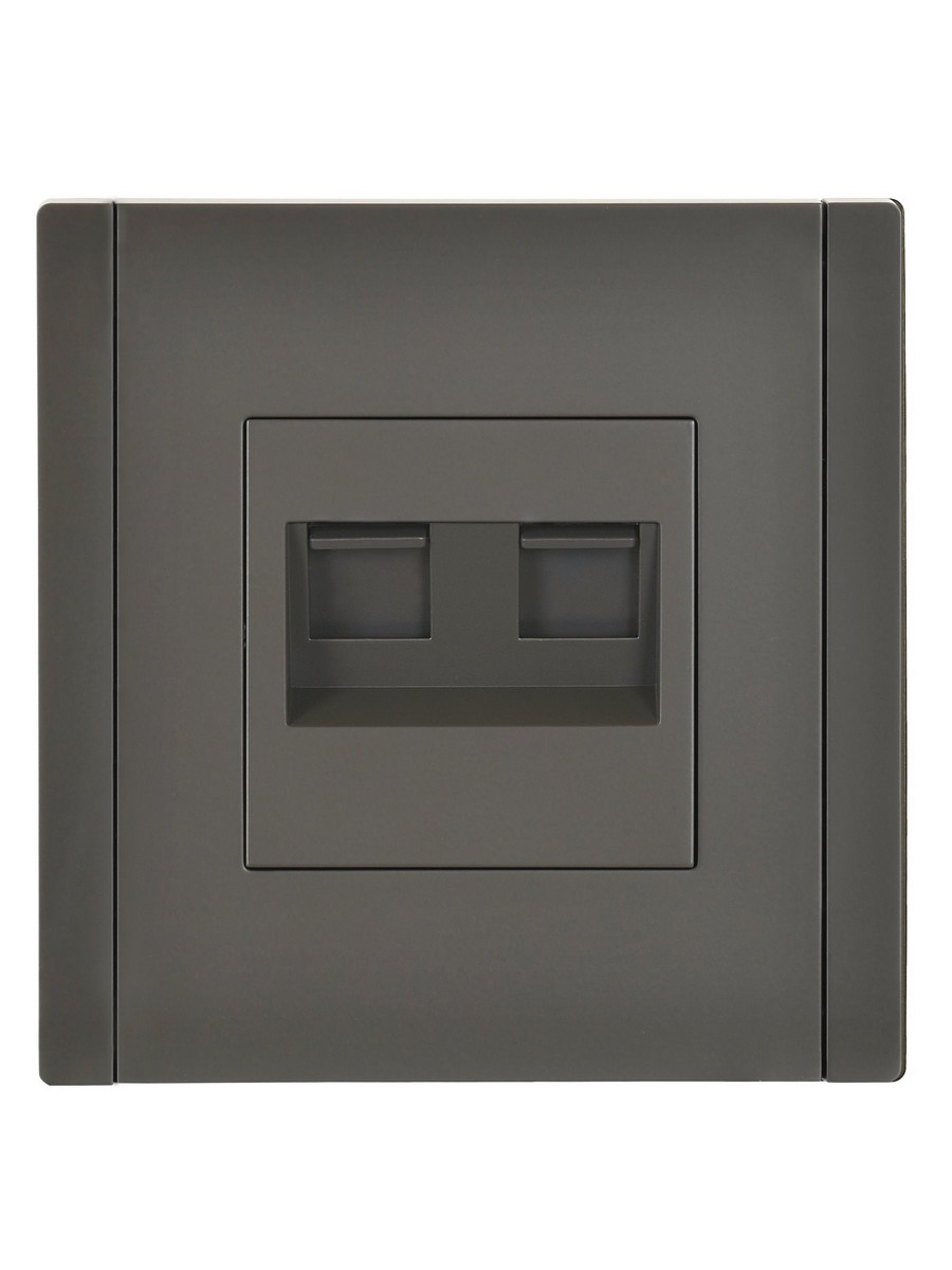 IEK FORTE&PIANO Серый Розетка IEK FORTE&PIANO Серый двойная RJ11+RJ45 кат.5E FP335