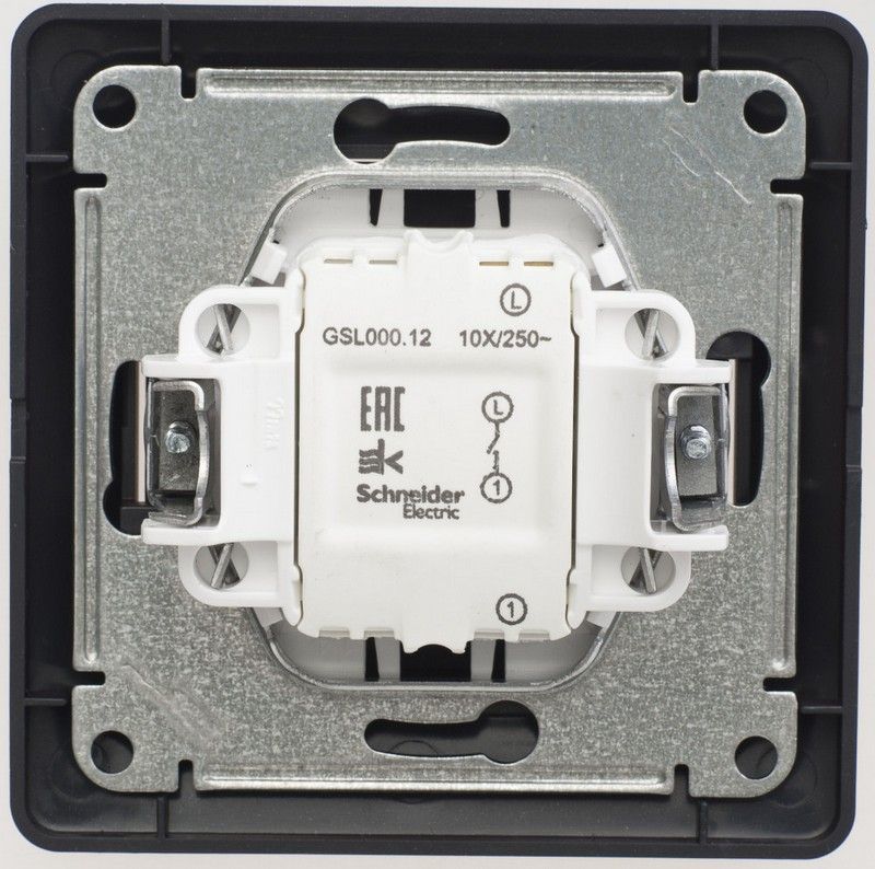 Glossa Шоколад Выключатель Systeme Electric Glossa Шоколад 1-клавишный, сх.1, 10АХ, в сборе GSL000812