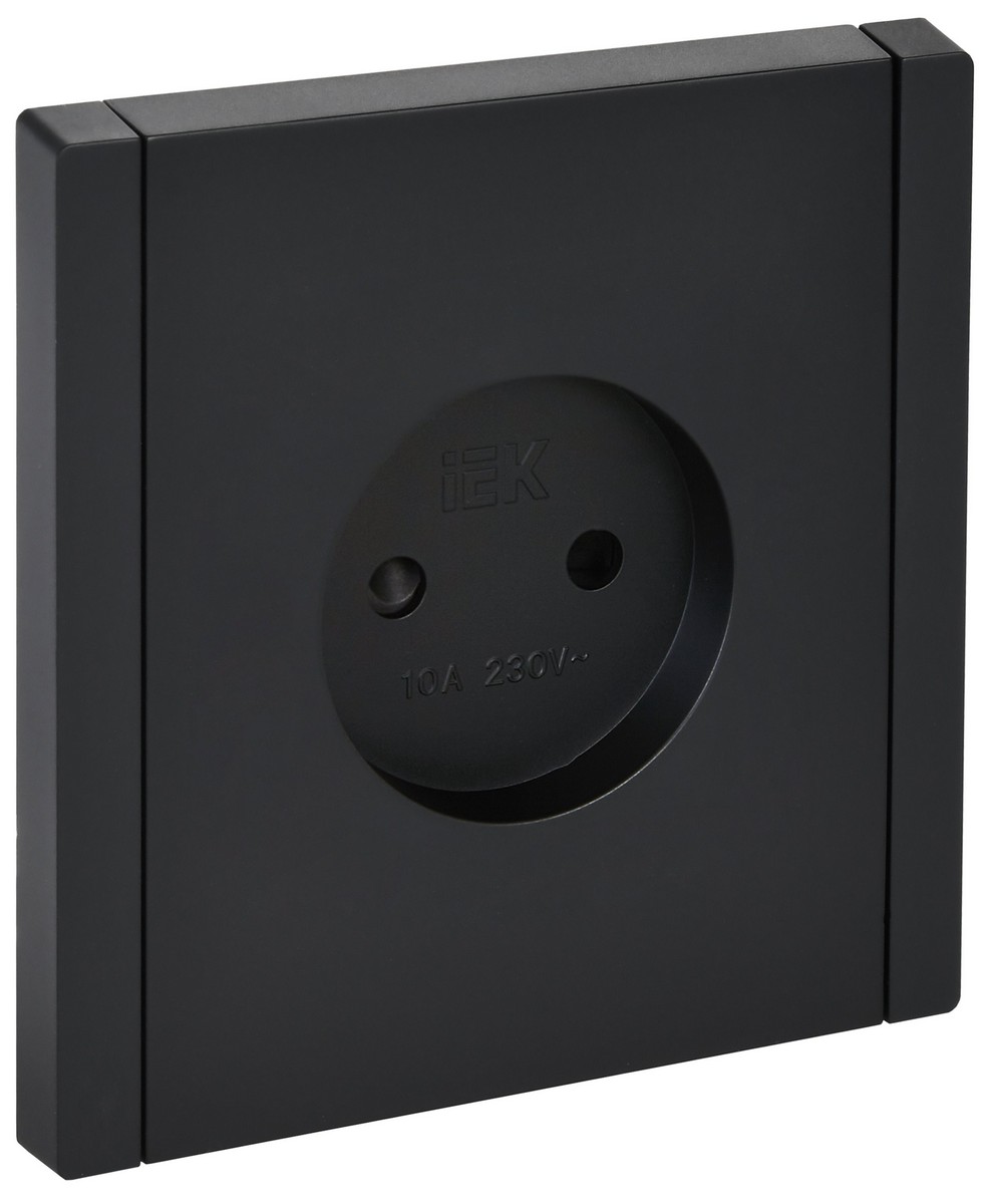 IEK FORTE&PIANO Черный Розетка IEK FORTE&PIANO Черный б/з со шт винтовое крепление 10А FP117