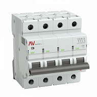 Автоматический выключатель EKF AVERES AV-6 (С) 4P 6А 6kA mcb6-4-06C-av