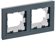 Рамка IEK BRITE 2-местная IP44 РУ-2-БрГ-44 графит BR-M22-44-K53