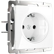 Розетка с заземлением Werkel W1171001 белая IP20
