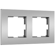 Рамка Werkel на 2 поста Slab (серебро матовый) W00229650
