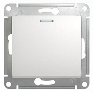 Переключатель Systeme Electric Glossa Белый 1-клавишный с подсветкой, сх.6а GSL000163