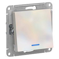 Переключатель 1-клавишный Systeme Electric AtlasDesign Жемчуг с подсветкой, сх.6а, ATN000463