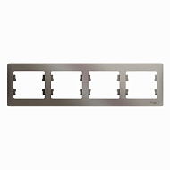 Рамка Systeme Electric Glossa Платина 4-ая горизонтальная GSL001204