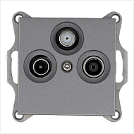 Розетка JASMART TV+FM+SAT проходная Алюминий G6207S