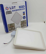 Встраиваемый светодиодный светильник LBT S-N018 18W 4000K квадратный, регулируемый монтажный диаметр