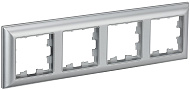 Рамка IEK BRITE DECOR Алюминий 3D-форма 4-м РУ-4-Бр BR-M42-12-K47