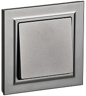Выключатель IEK BRITE Сталь 1-кл. 10А в сборе ВСР10-1-0-БрС BR-V10-0-10-K46-F