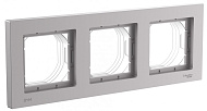 Рамка Systeme Electric AtlasDesign Aqua Алюминий 3-ая, универсальная ATN440303