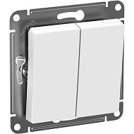 Выключатель Systeme Electric AtlasDesign Aqua Белый 2-клавишный IP44 10АХ механизм ATN440151