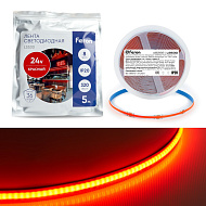 Лента светодиодная Feron LS530 COB 320SMD(2110)/м 8Вт/м 24V красный IP20 5 метров 48266