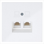 Интернет розетка JASMART FD RJ45 двойная белый глянцевый 6106W